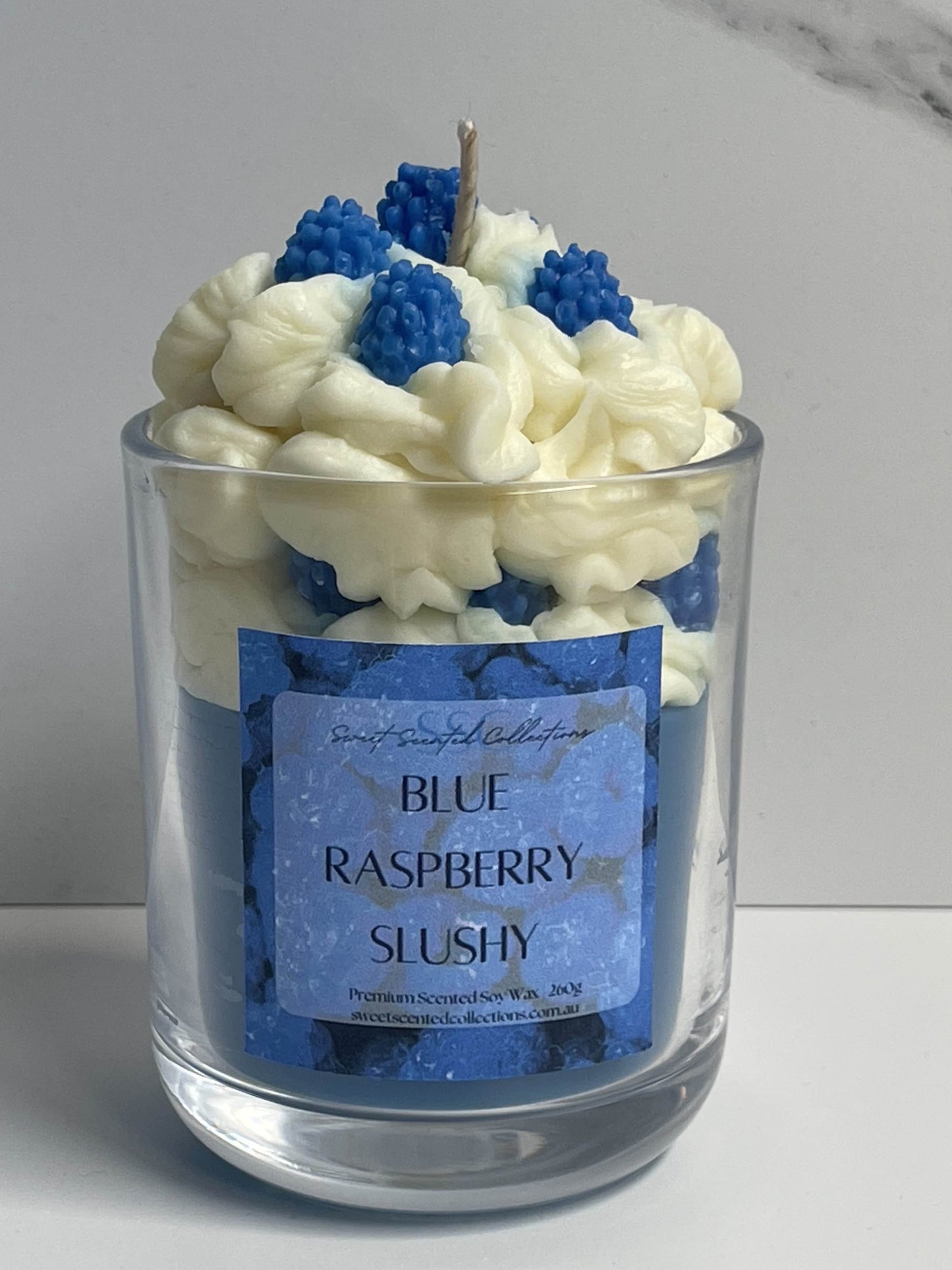Blue Raspberry Slushy Dessert Candle