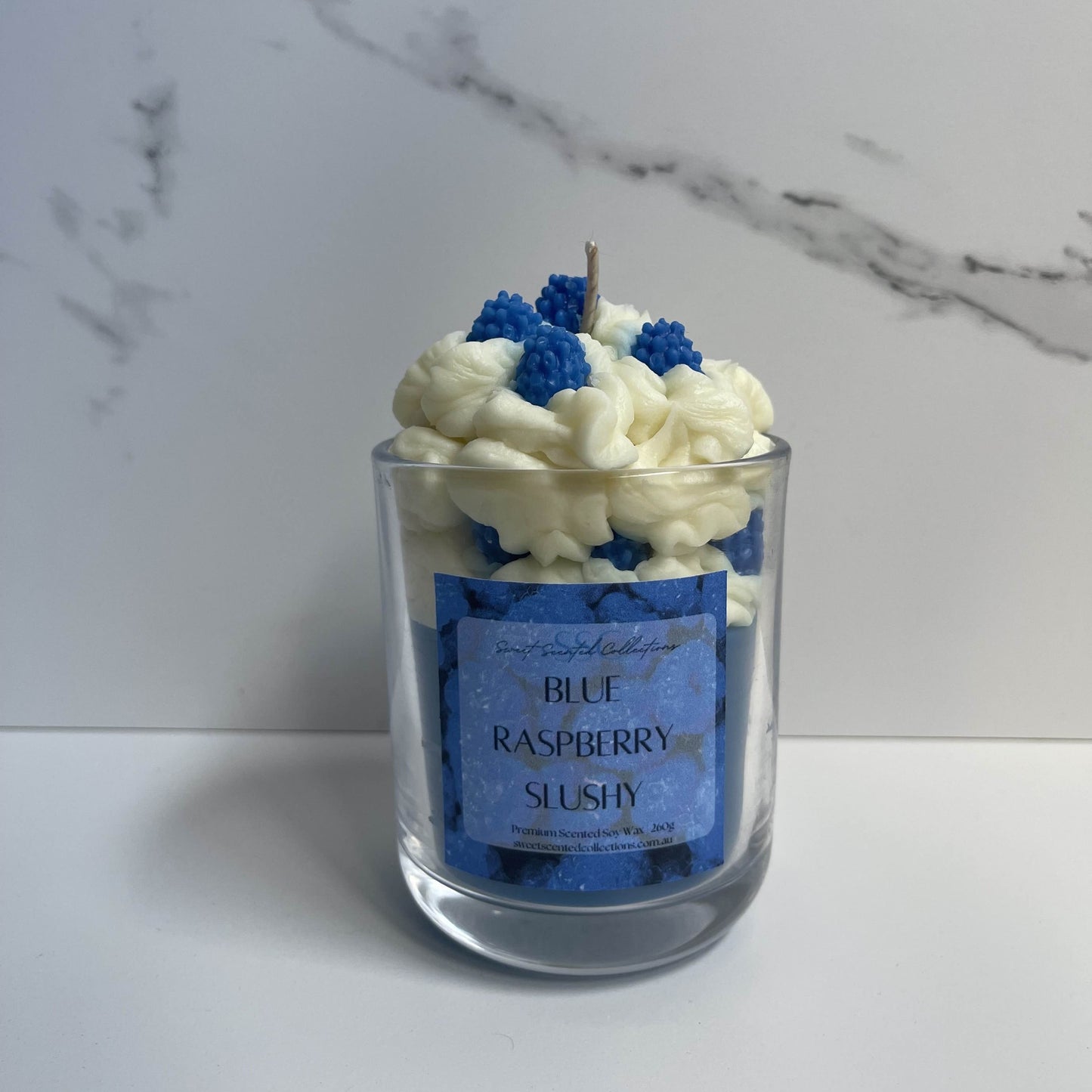 Blue Raspberry Slushy Dessert Candle