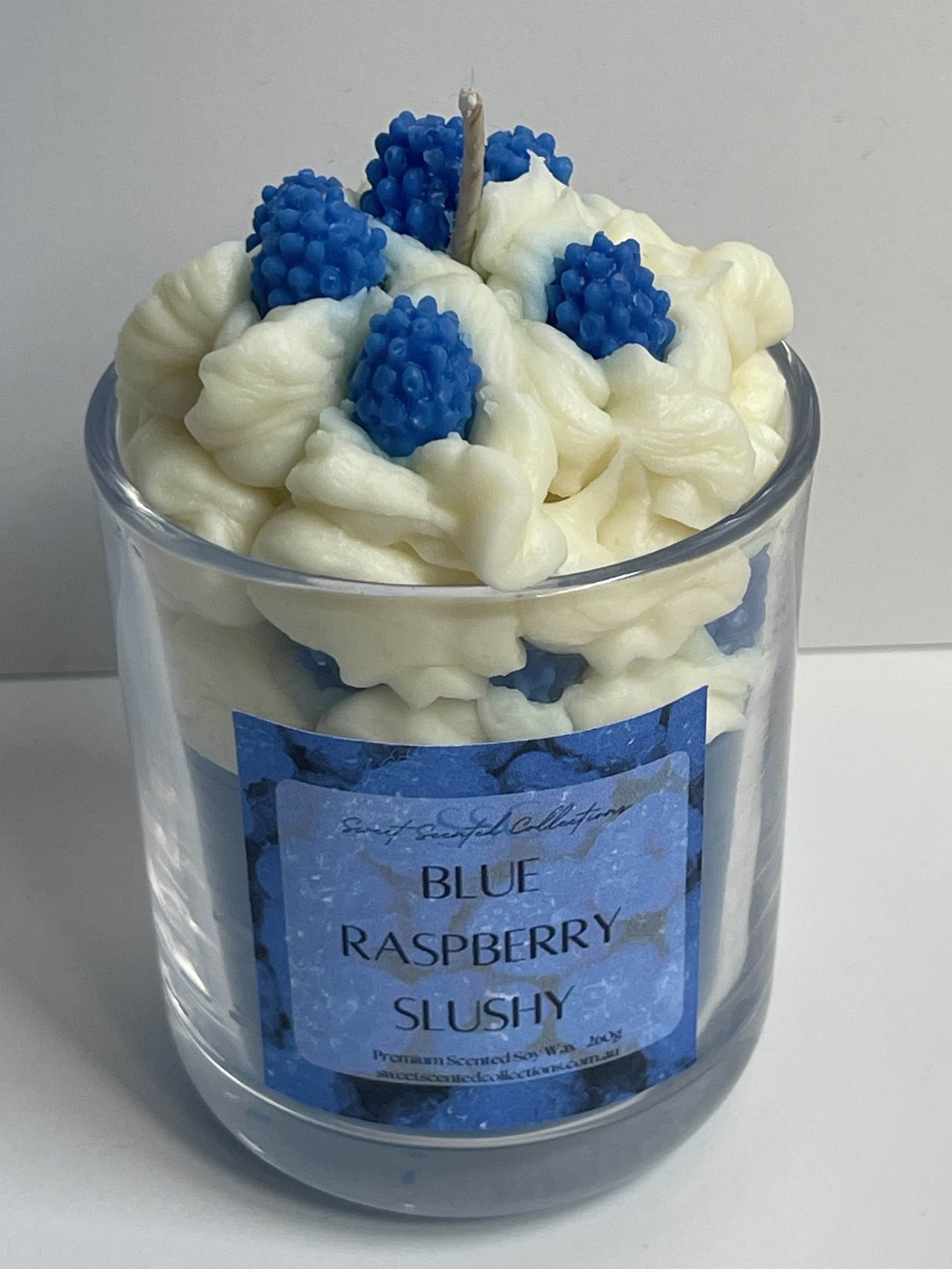 Blue Raspberry Slushy Dessert Candle
