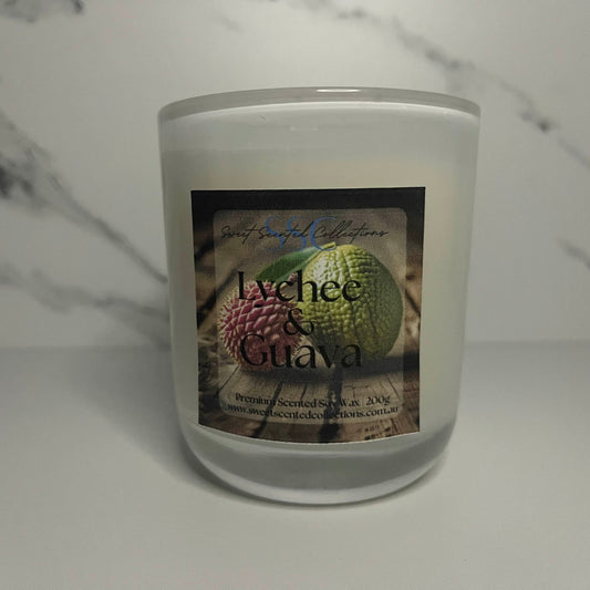 شمعة الصويا بالليتشي والجوافة - 170 جم